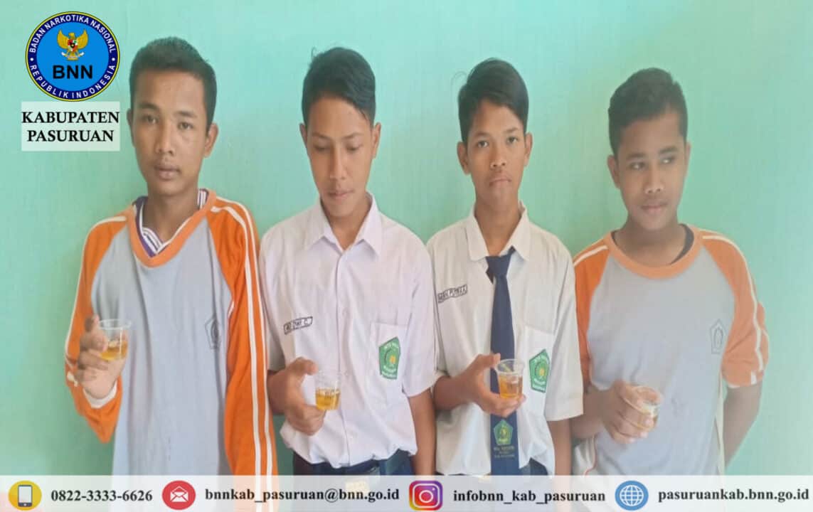 Screening (Tes Urine) di lingkungan Pendidikan MTsN 5 Pasuruan