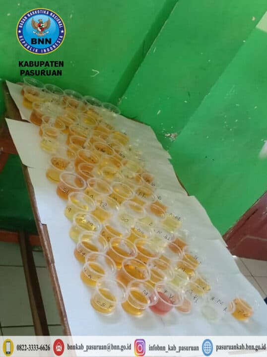 Screening (Tes Urine) di Lingkungan Pendidikan di MTsN 2 Pandaan