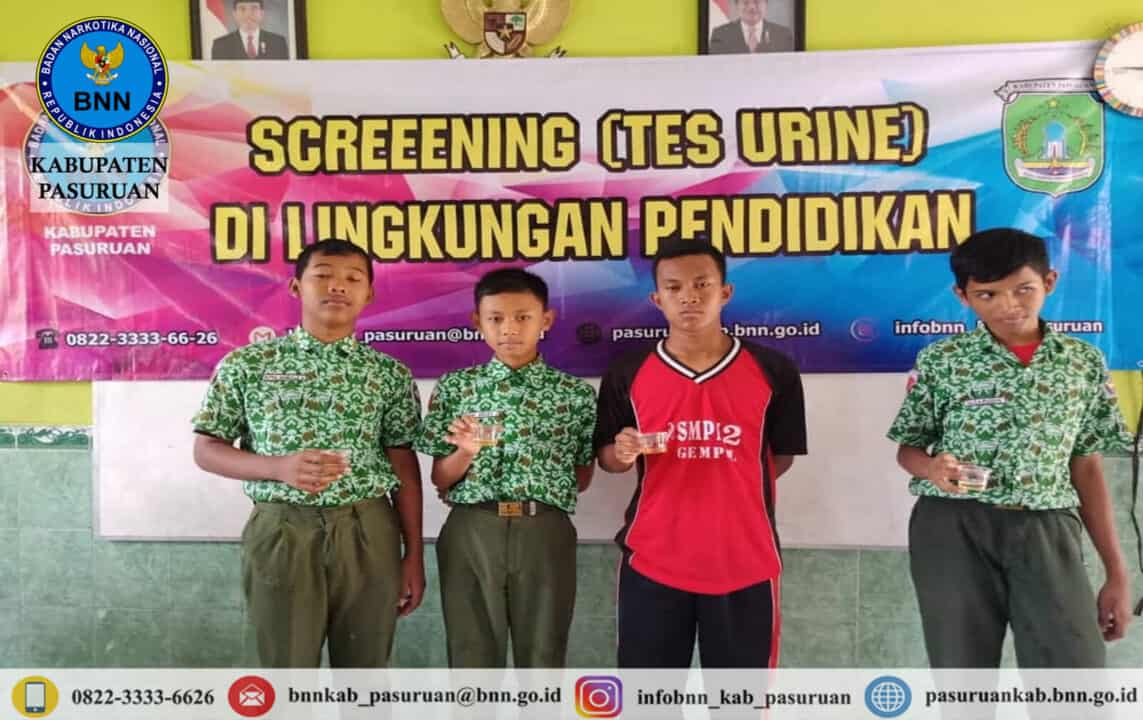 Screening (Tes Urine) di lingkungan Pendidikan SMPN 2 Gempol