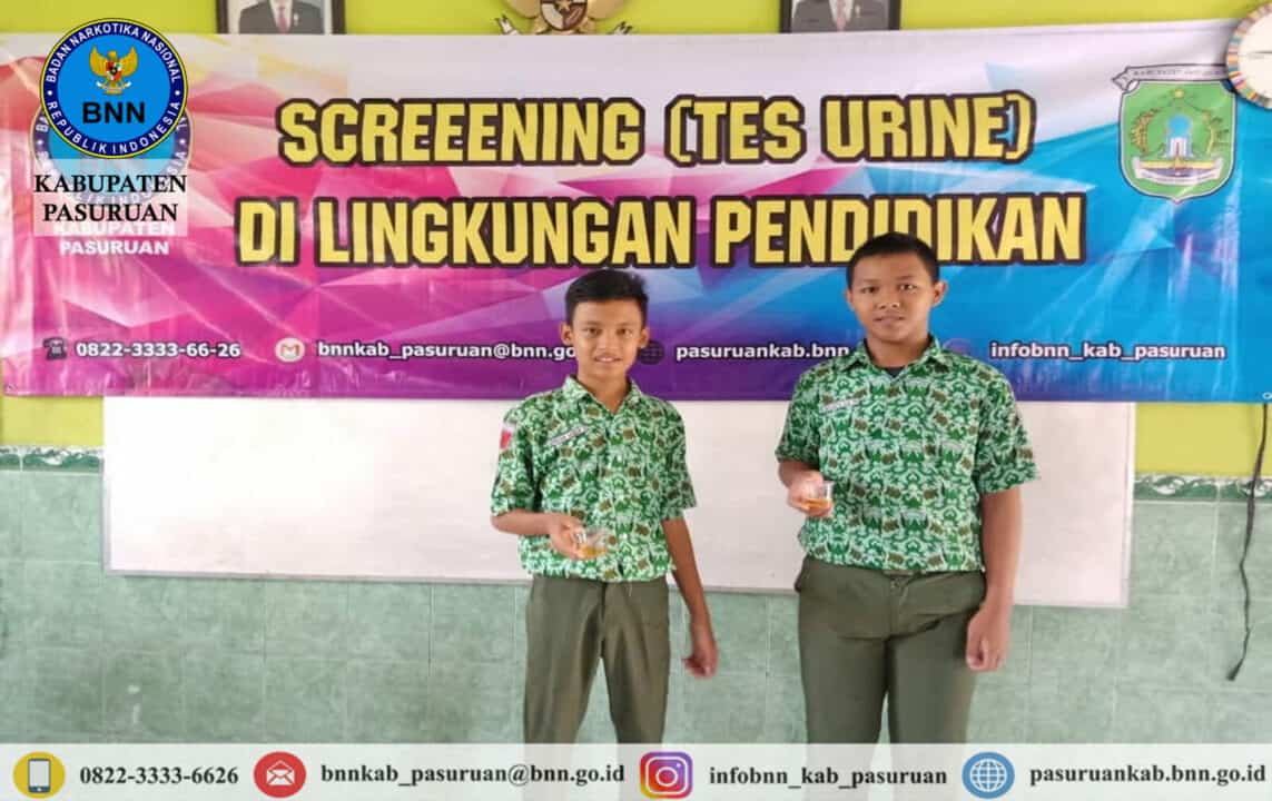 Screening (Tes Urine) di lingkungan Pendidikan SMPN 2 Gempol