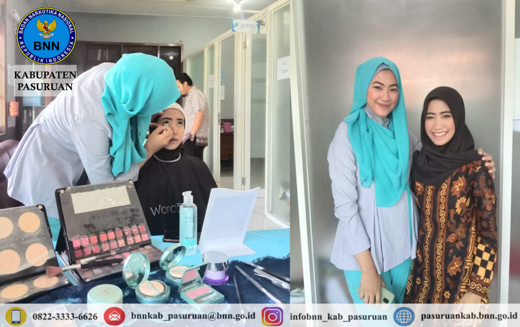 Kegiatan Rutin Dharma Wanita Persatuan BNN Kabupaten Pasuran dan demo makeup dari wardah