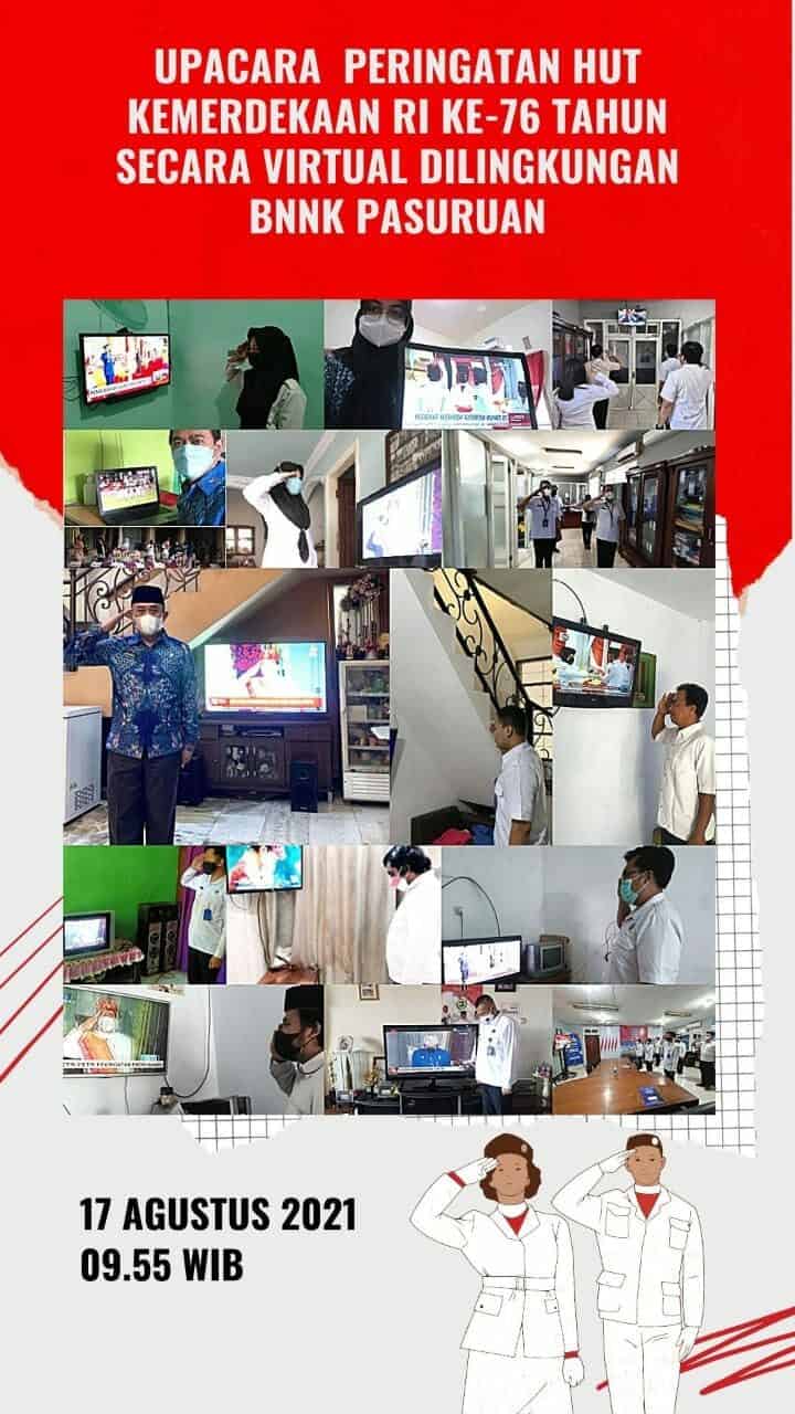 Upacara Peringatan Hut Kemerdekaan Ri Ke 76 Tahun Secara Virtual di Lingkungan Badan Narkotika Nasional Kabupaten Pasuruan Konsep Otomatis